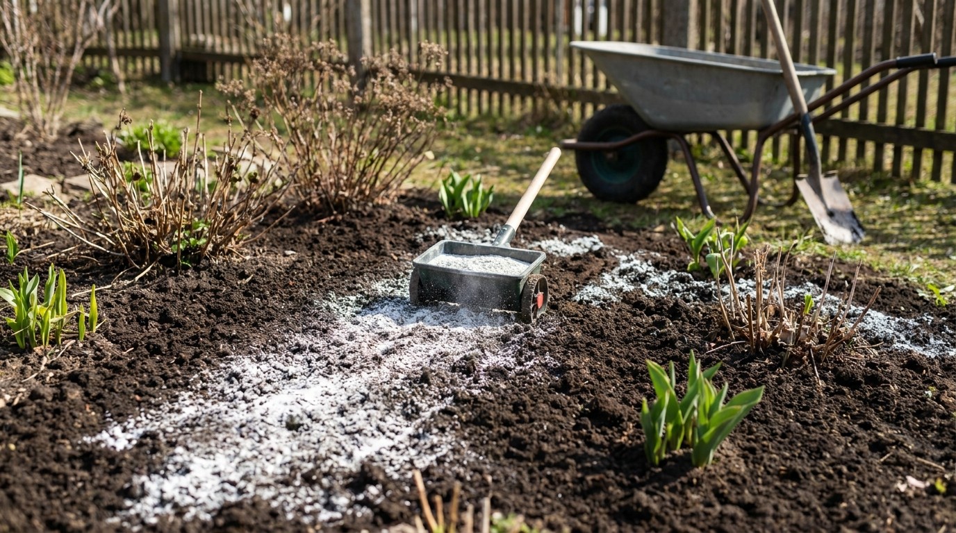 garden lime soil illustration