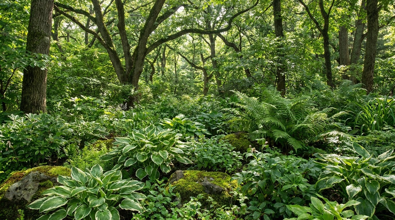 растения в тени, под кроной