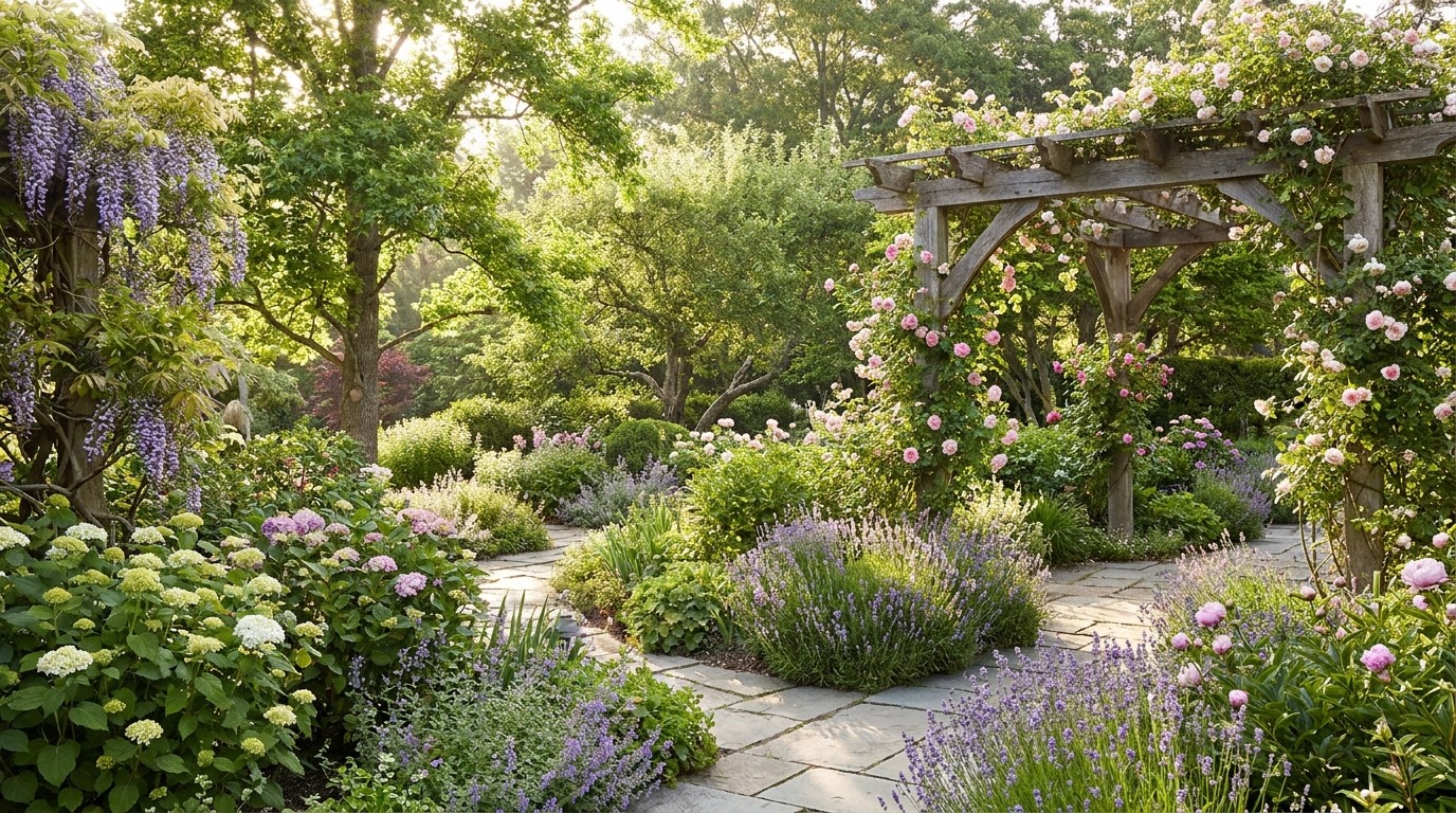 сад, клумба, зелёные насаждения